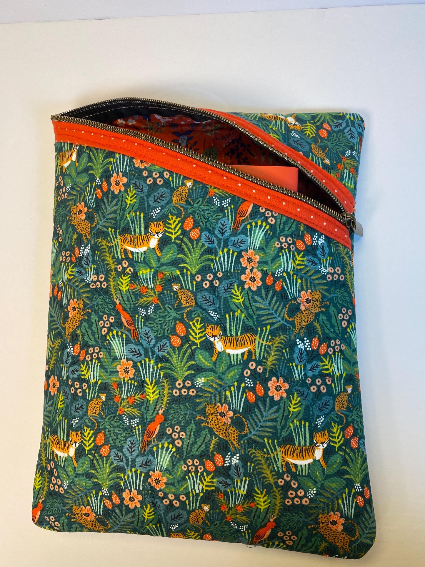 Rifle Paper Co green menagerie jungle fabric soft tablet case with zipper