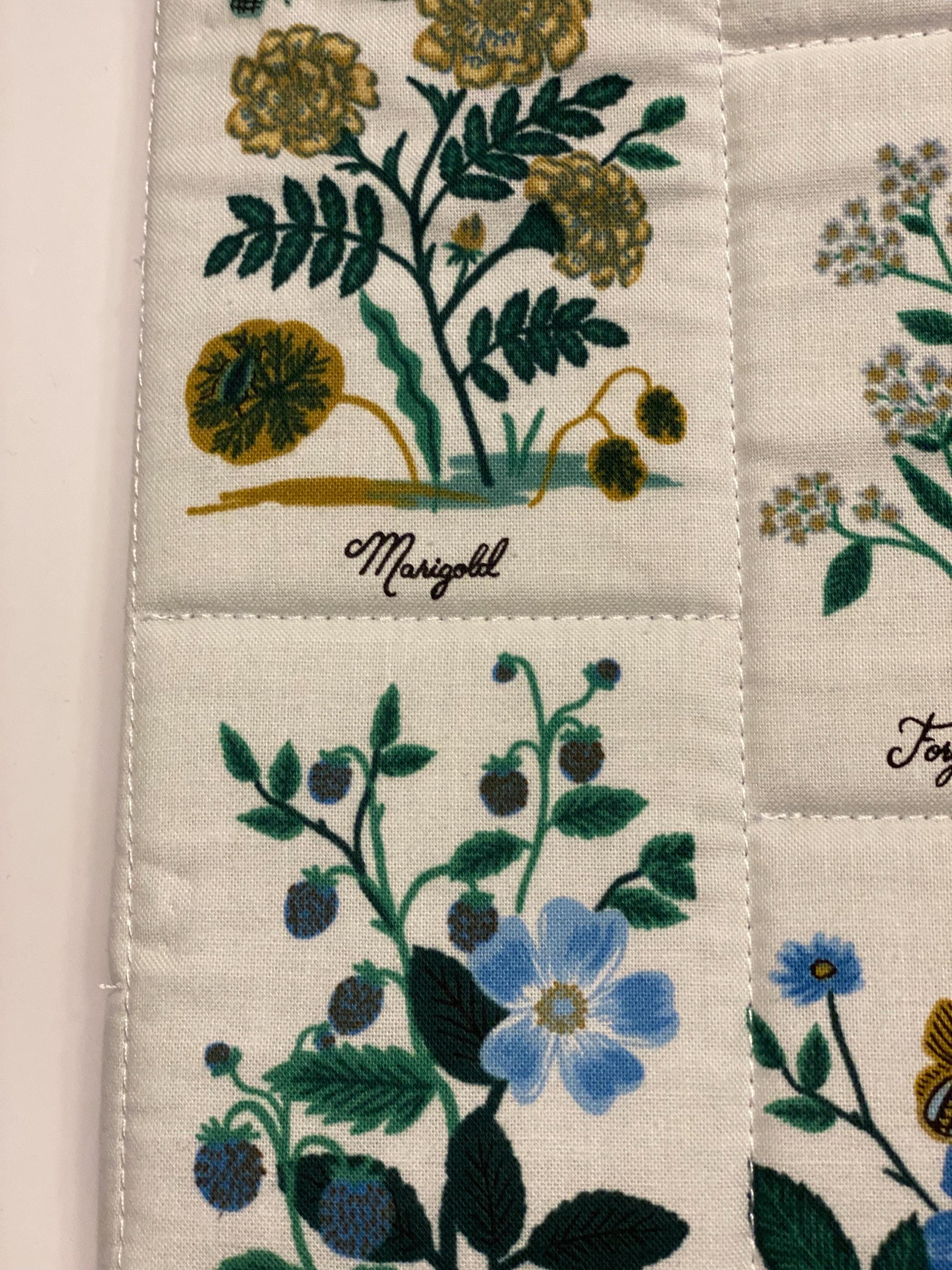 Rifle Paper Co floral fabric soft tablet case with zipper, quilted iPad case