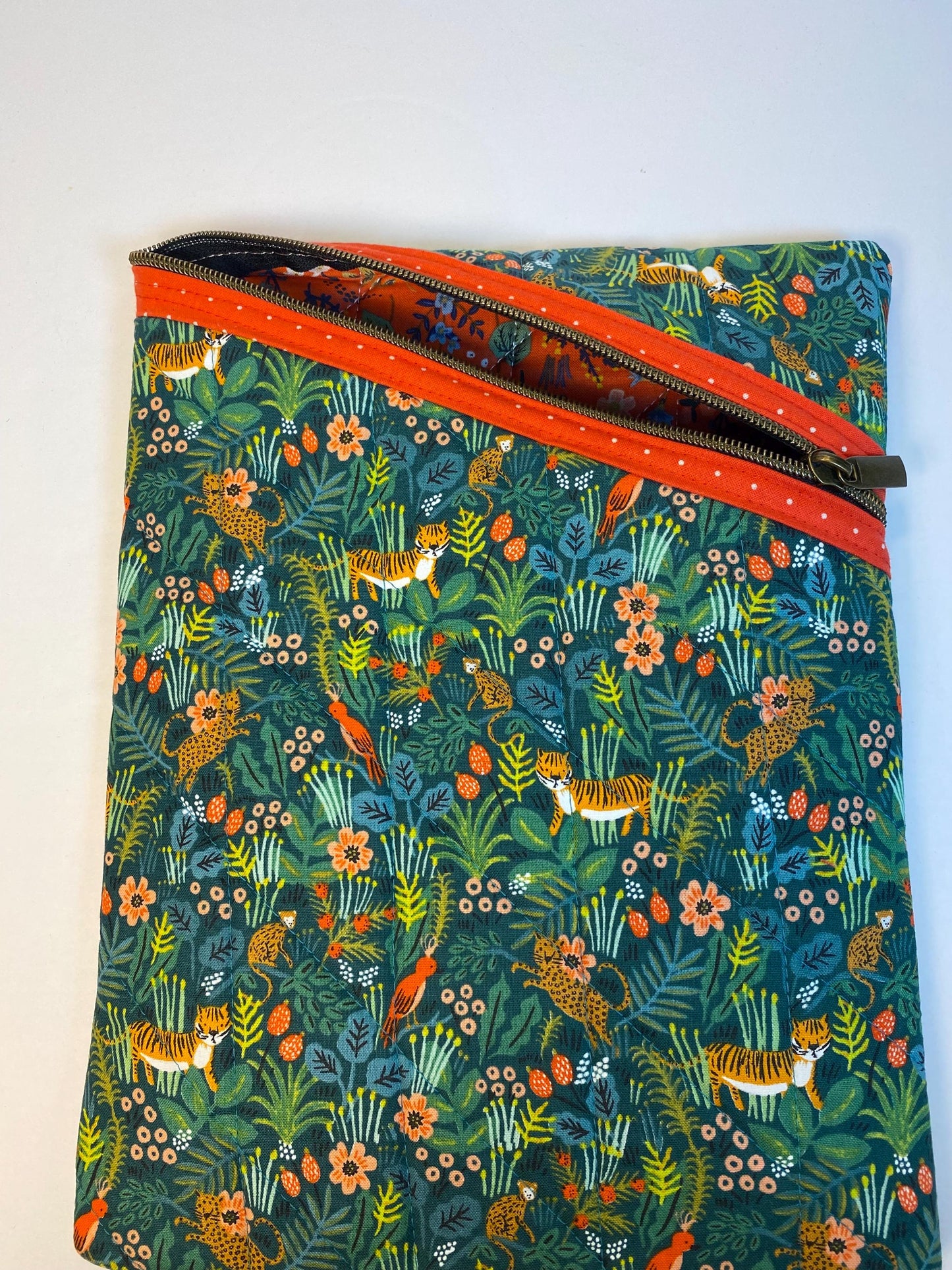 Rifle Paper Co green menagerie jungle fabric soft tablet case with zipper