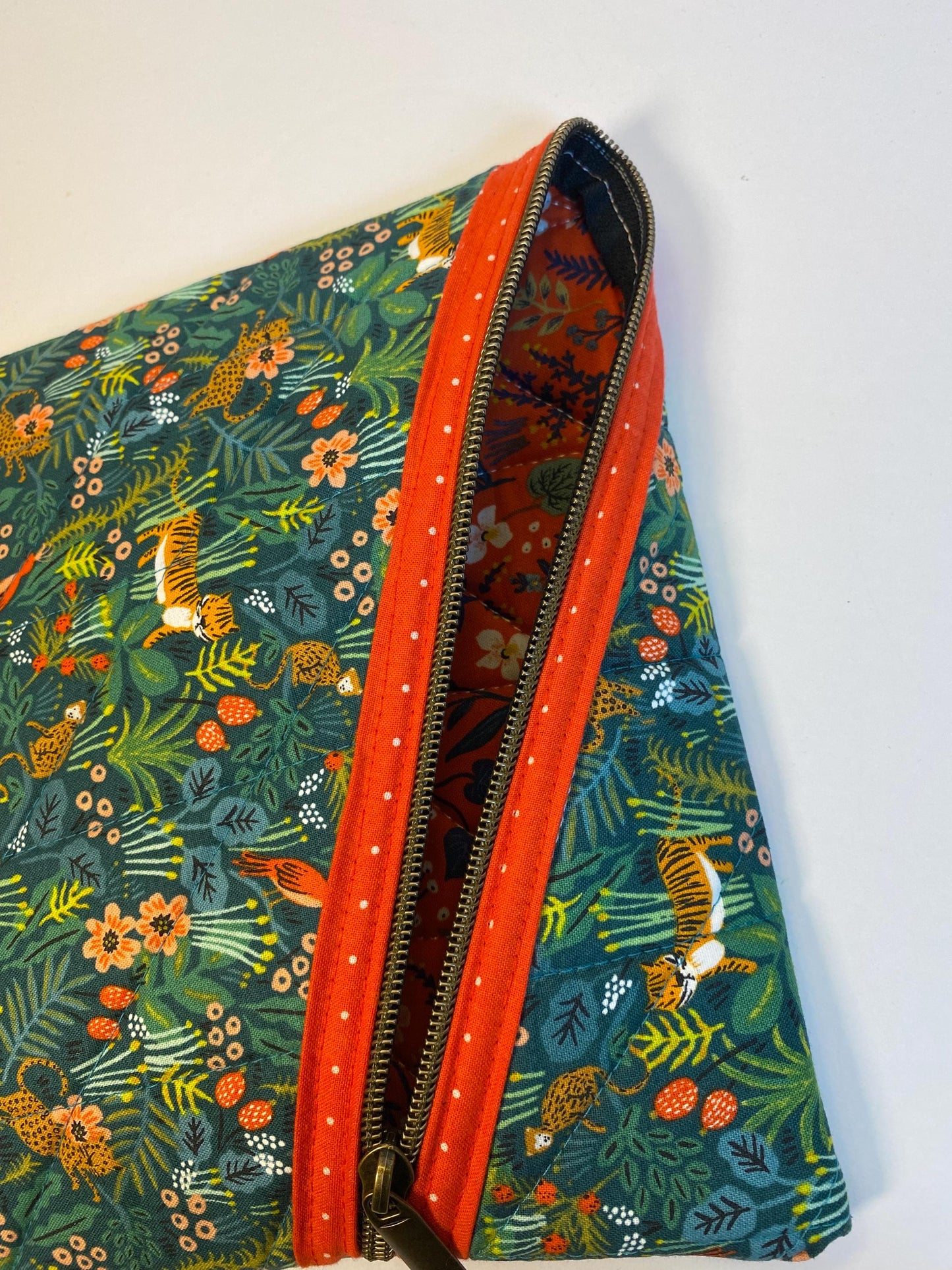 Rifle Paper Co green menagerie jungle fabric soft tablet case with zipper