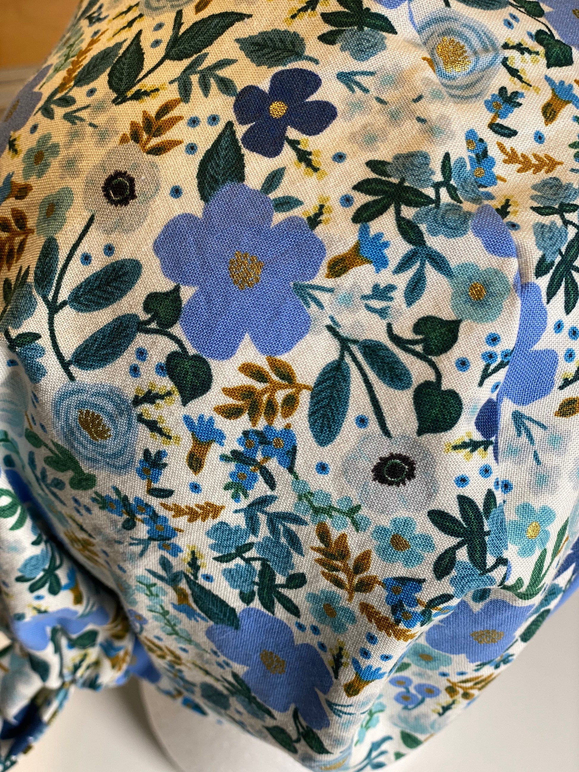 Rifle Paper Wild Rose scrub hat, blue floral surgical cap, Bonnet Head Designs