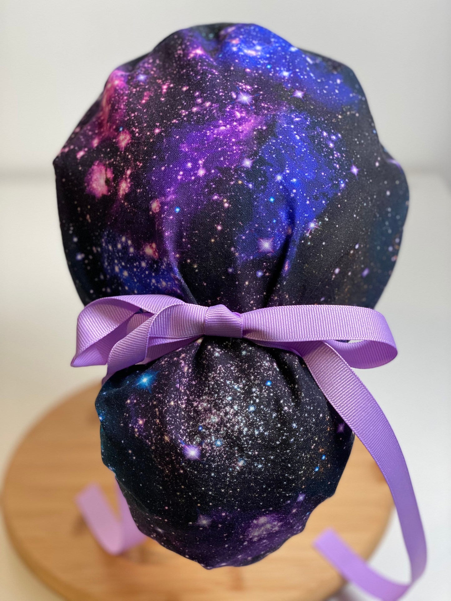 Stargazers scrub cap, pink and purple galaxy scrub cap, scrub hat galaxy, Bonnet Head Designs