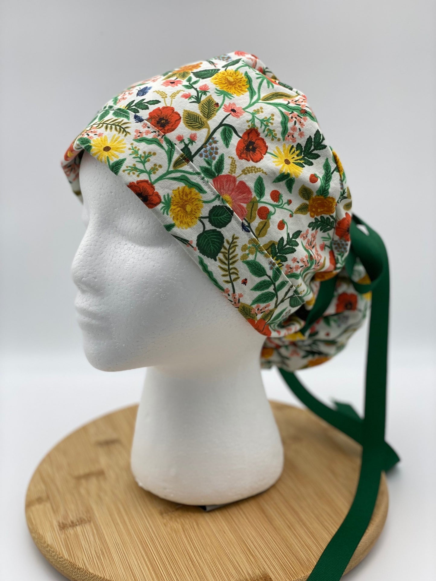 Floral print scrub cap, Rifle Paper Co fabric scrub hat, Camont floral scrub cap, Bonnet Head Designs