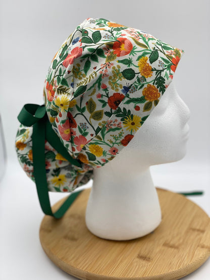 Floral print scrub cap, Rifle Paper Co fabric scrub hat, Camont floral scrub cap, Bonnet Head Designs