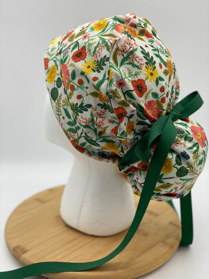 Floral print scrub cap, Rifle Paper Co fabric scrub hat, Camont floral scrub cap, Bonnet Head Designs