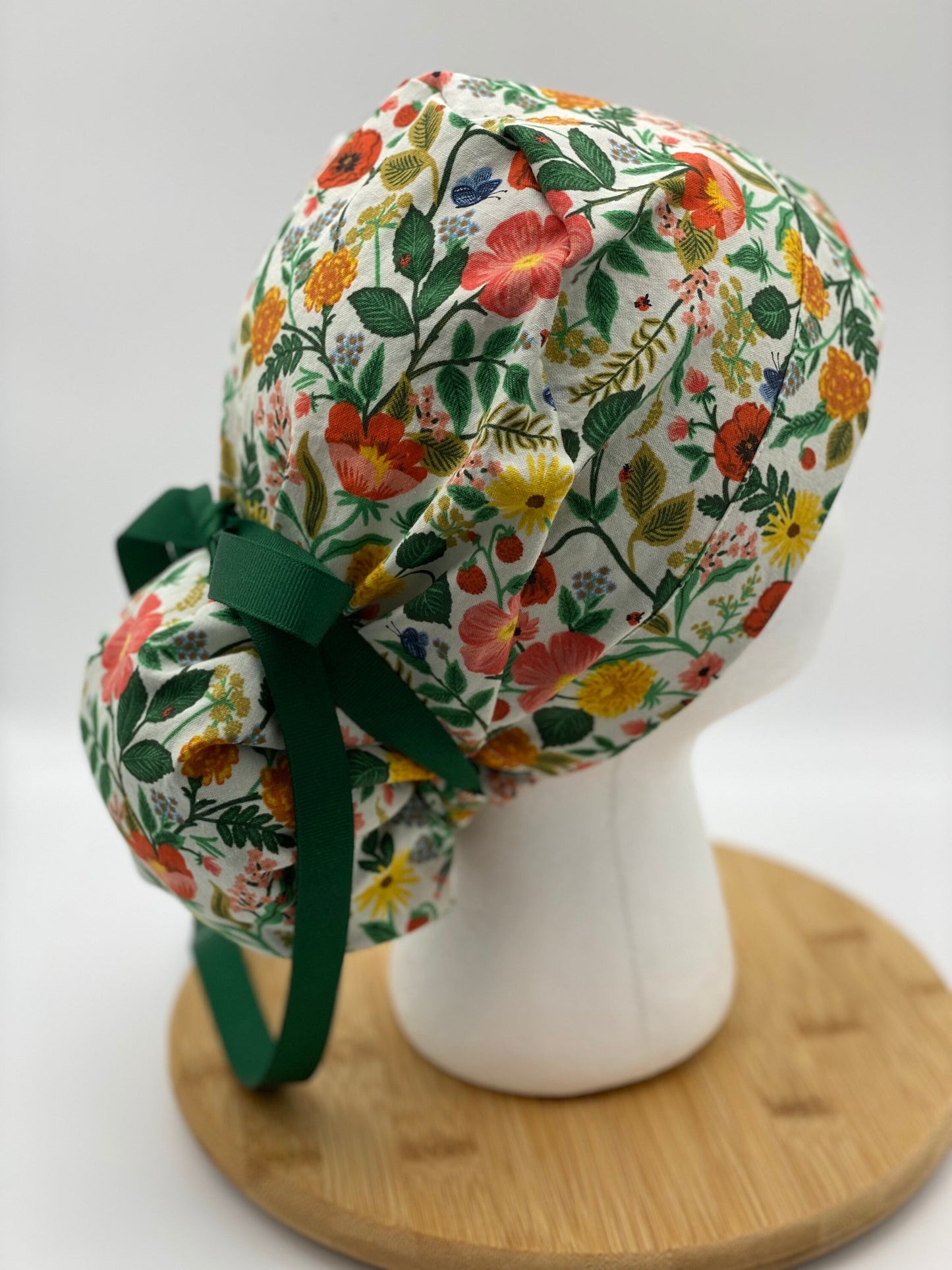 Floral print scrub cap, Rifle Paper Co fabric scrub hat, Camont floral scrub cap, Bonnet Head Designs