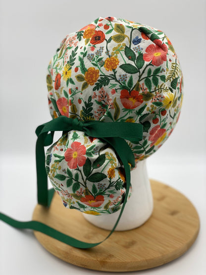 Floral print scrub cap, Rifle Paper Co fabric scrub hat, Camont floral scrub cap, Bonnet Head Designs