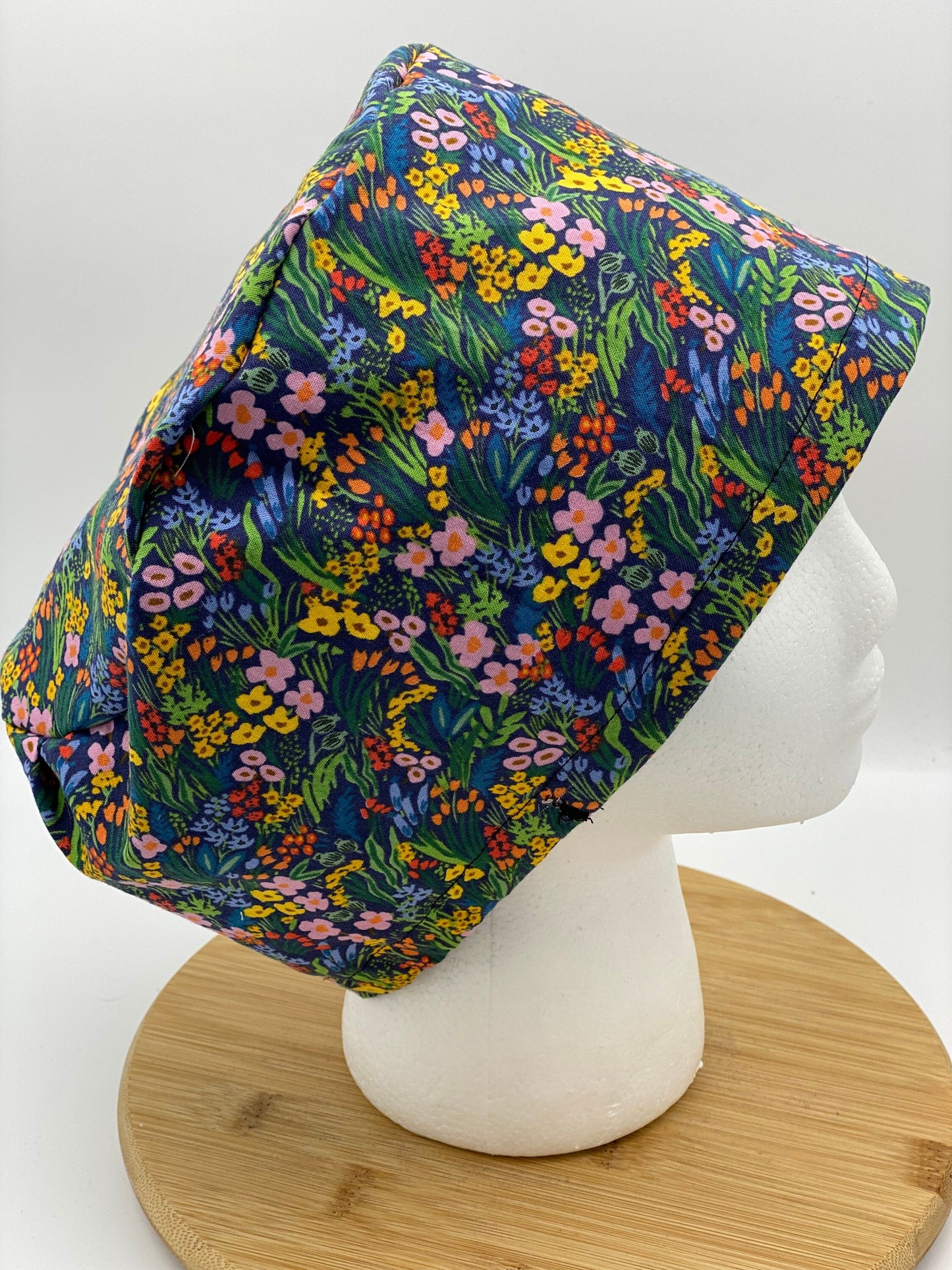 Rifle Paper Co navy floral euro scrub cap, Bramble lea floral scrub cap, Navy floral scrub hat, Bonnet Head Designs