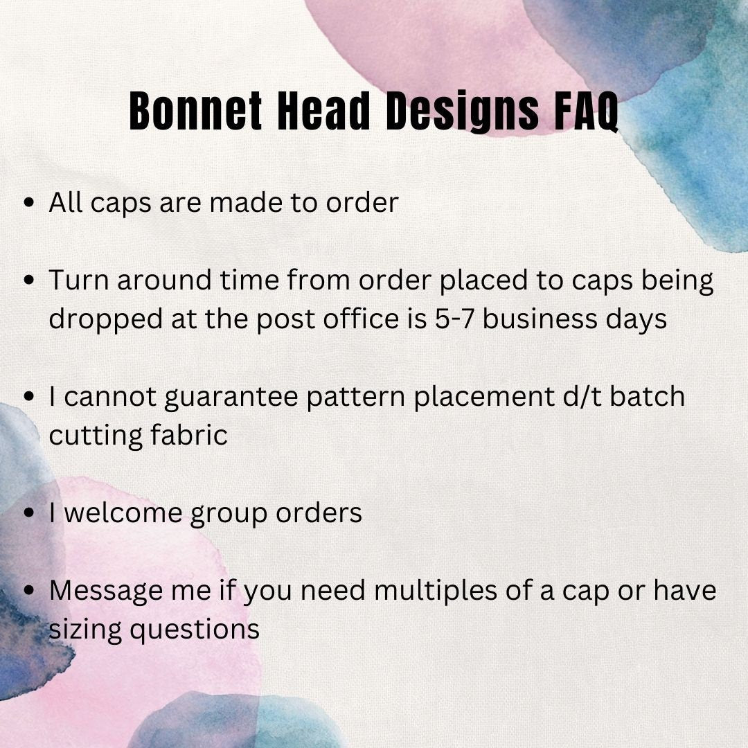 Floral bouffant surgical cap, Rifle Paper Co floral adjustable bouffant, Bonnet Head Designs