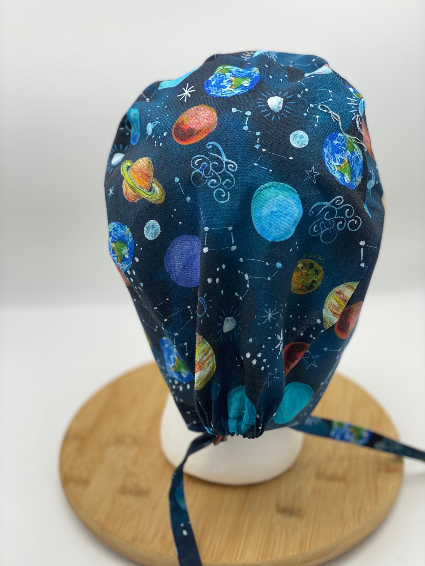 Mens scrub cap planets, outer space scrub cap unisex, unisex scrub cap space and planets, Bonnet Head Designs