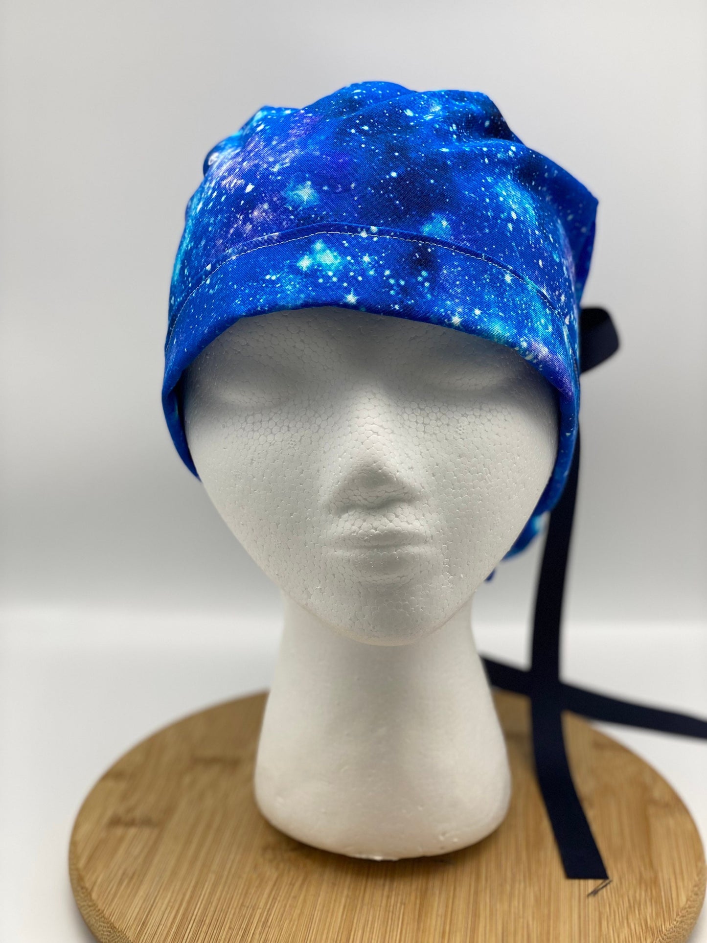 Galaxy print scrub hat, space women’s scrub cap, Bonnet Head Designs