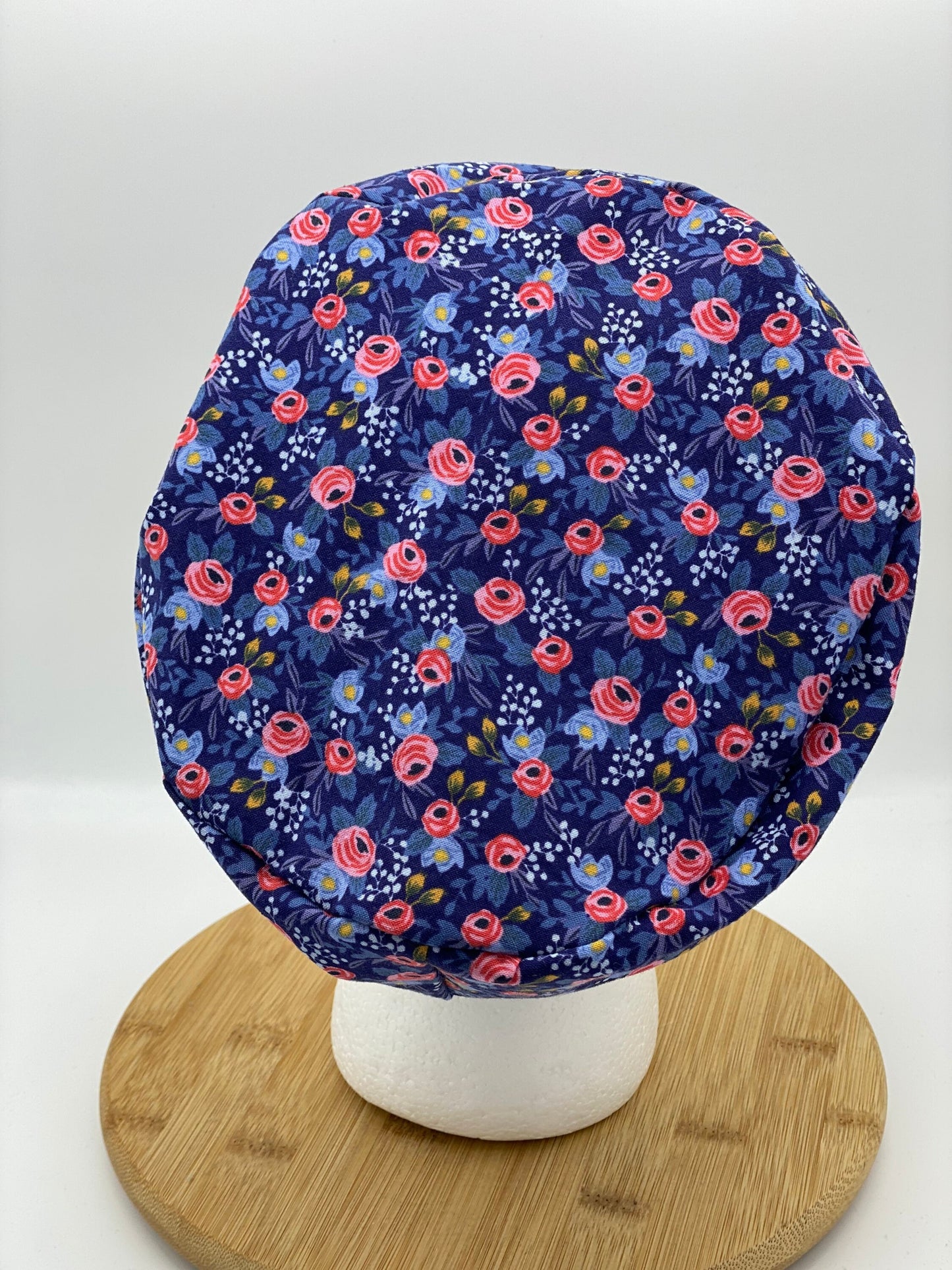 Rifle Paper Co purple rosa euro scrub cap, purple floral euro style scrub hat, Bonnet Head Designs