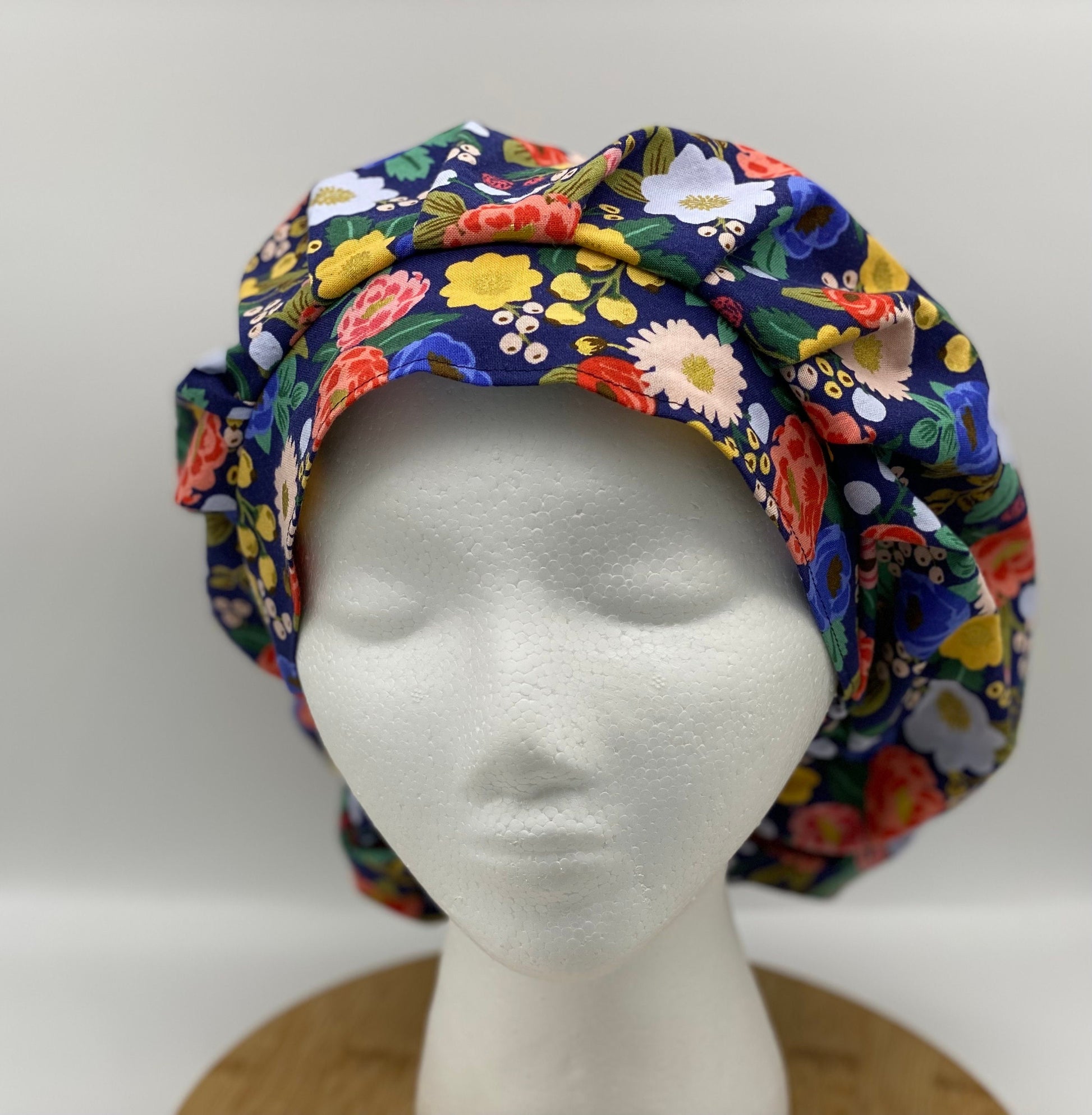 Floral bouffant surgical cap, Rifle Paper Co floral adjustable bouffant, Bonnet Head Designs