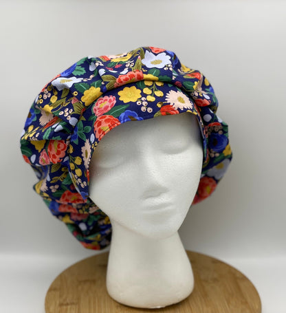 Floral bouffant surgical cap, Rifle Paper Co floral adjustable bouffant, Bonnet Head Designs