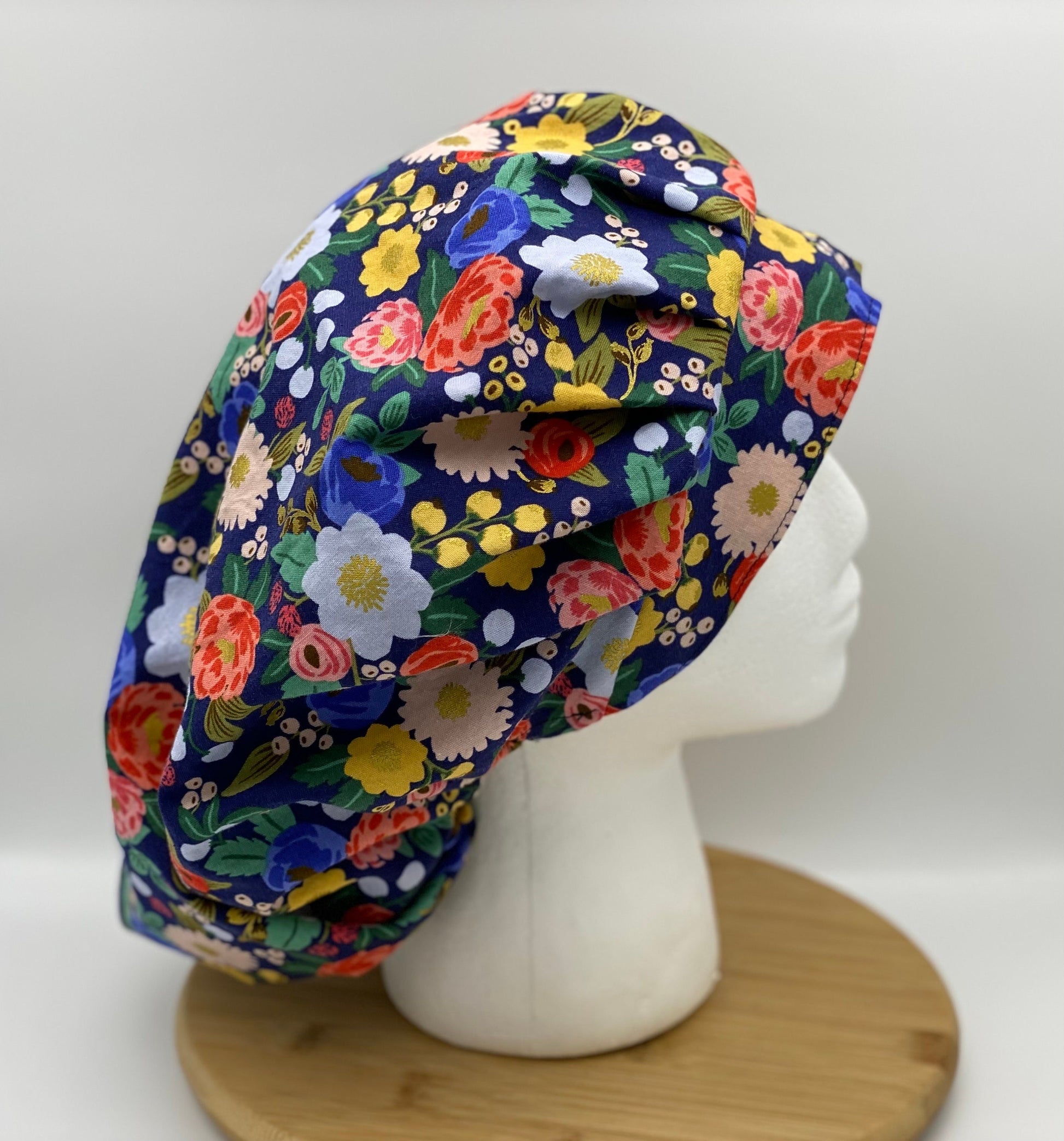 Floral bouffant surgical cap, Rifle Paper Co floral adjustable bouffant, Bonnet Head Designs