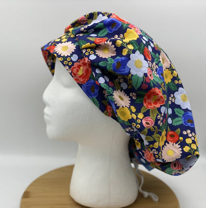 Floral bouffant surgical cap, Rifle Paper Co floral adjustable bouffant, Bonnet Head Designs