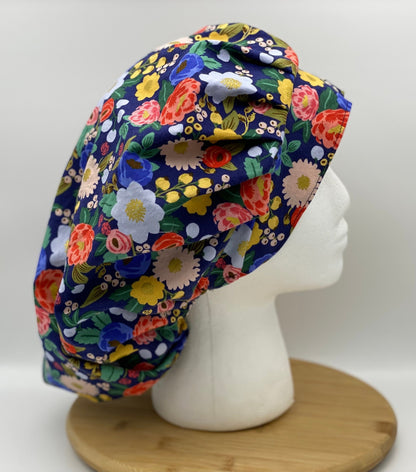 Floral bouffant surgical cap, Rifle Paper Co floral adjustable bouffant, Bonnet Head Designs