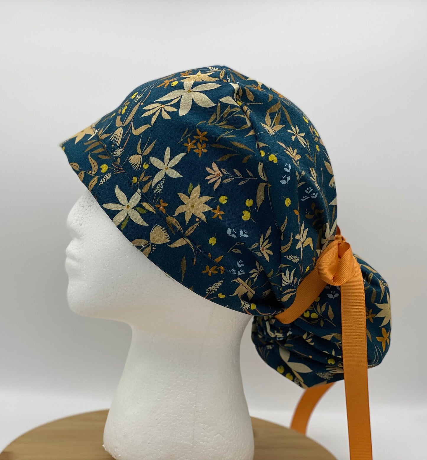 Night swim floral women’s ponytail scrub cap