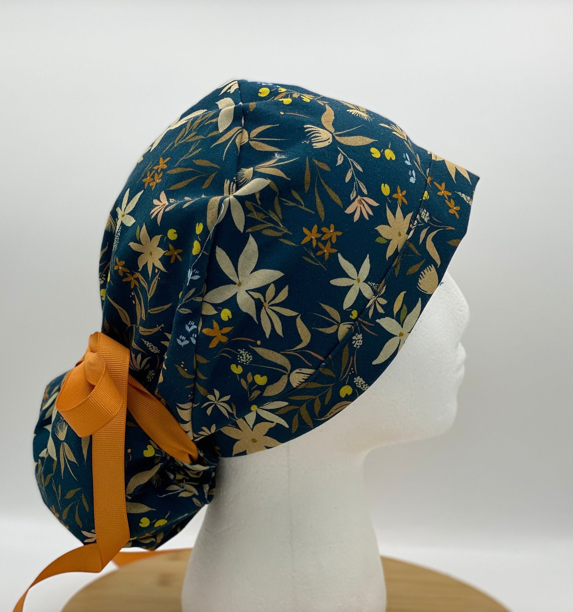 Night swim floral women’s ponytail scrub cap