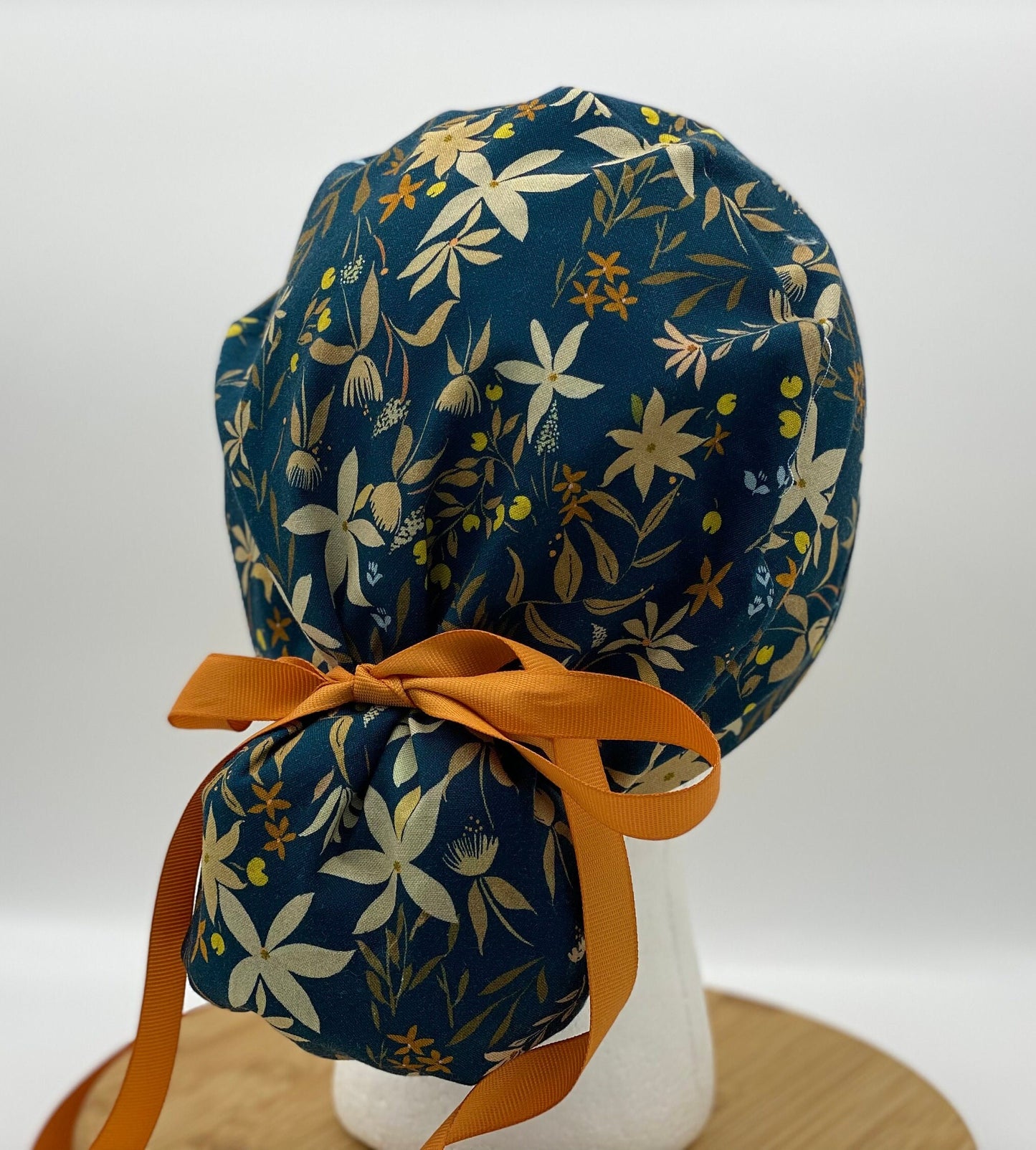 Night swim floral women’s ponytail scrub cap