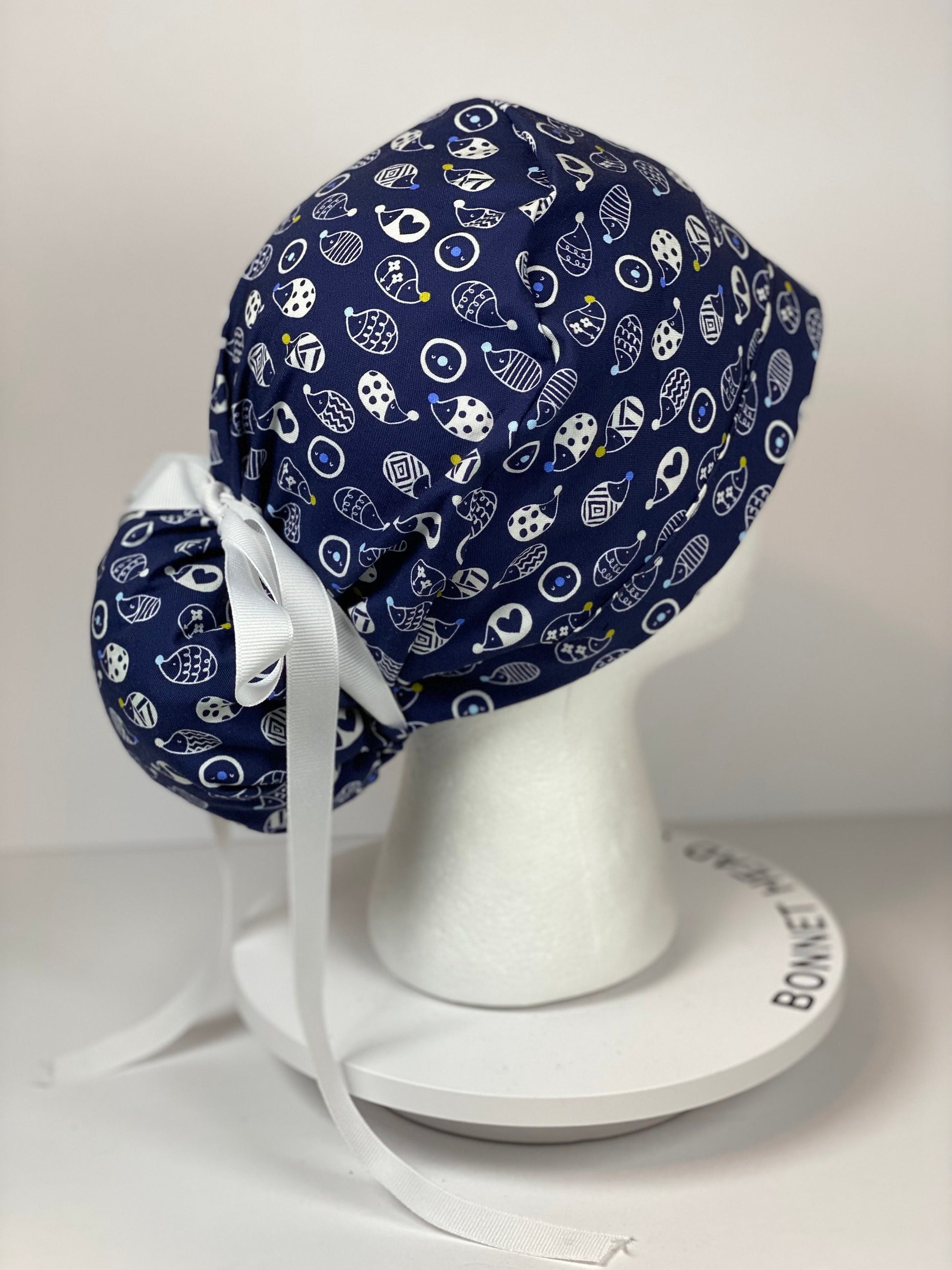 Hedgehog scrub cap, fall scrub cap, hedgehogs scrub hat, Bonnet Head Designs