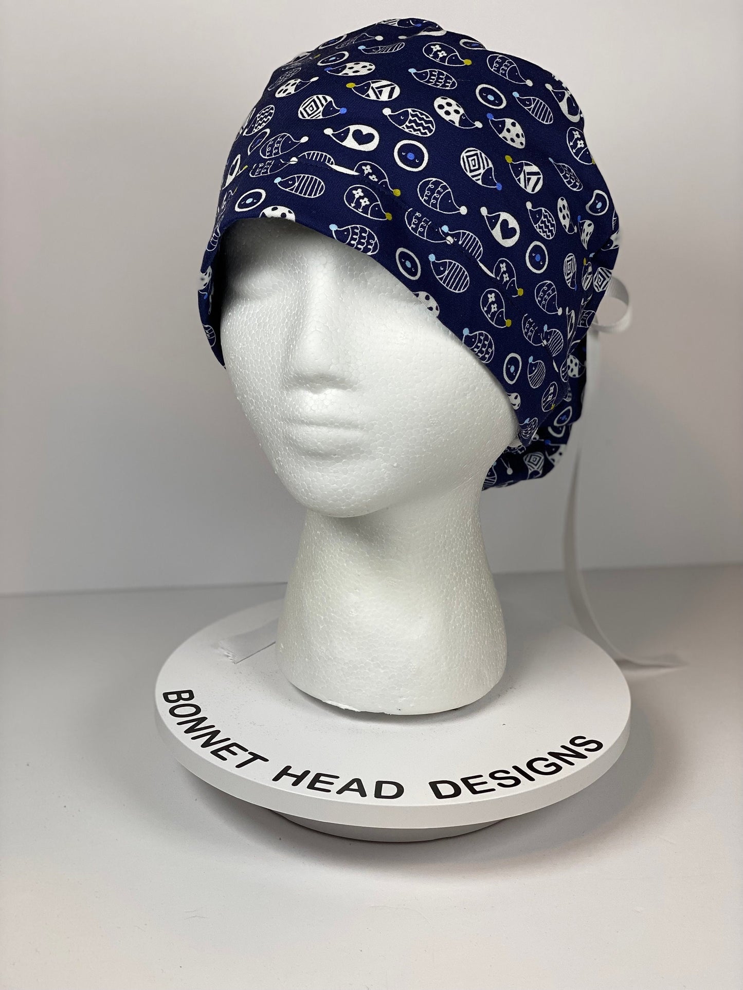 Hedgehog scrub cap, fall scrub cap, hedgehogs scrub hat, Bonnet Head Designs