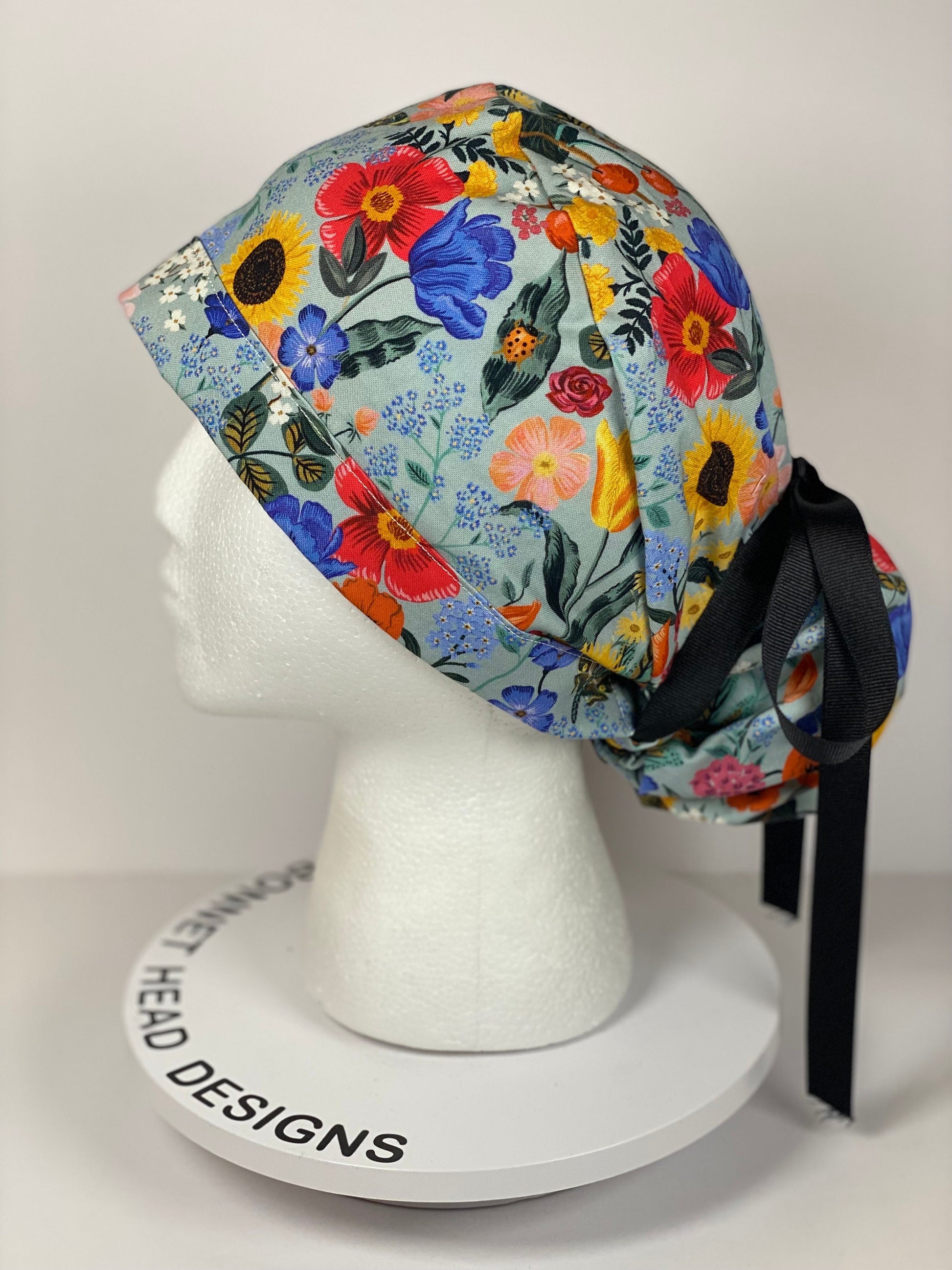 Rifle Paper Co Curio floral fabric scrub cap, women’s spring scrub hat floral, Bonnet Head Designs