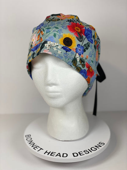 Rifle Paper Co Curio floral fabric scrub cap, women’s spring scrub hat floral, Bonnet Head Designs