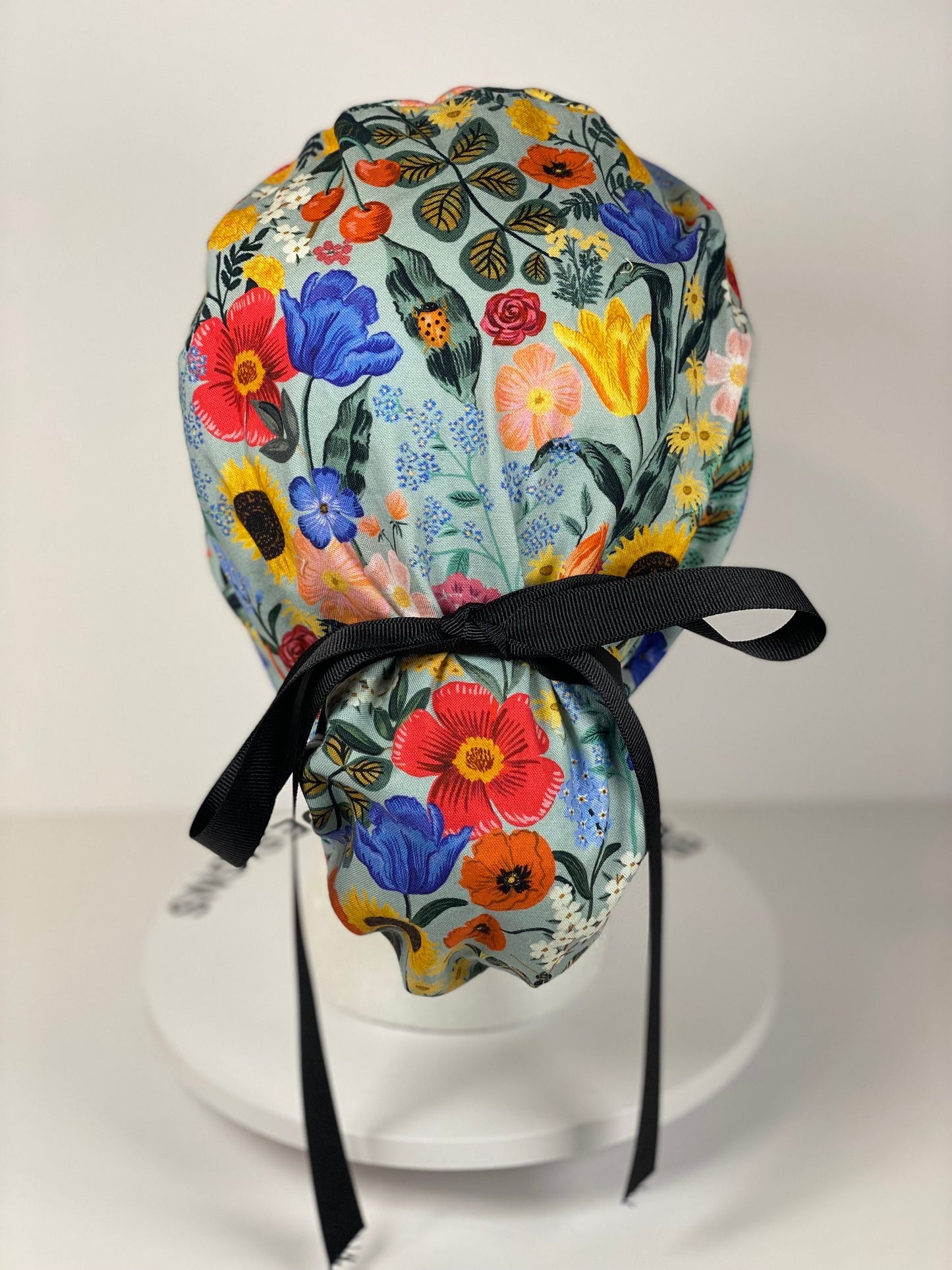 Rifle Paper Co Curio floral fabric scrub cap, women’s spring scrub hat floral, Bonnet Head Designs