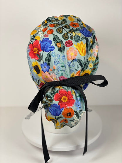 Rifle Paper Co Curio floral fabric scrub cap, women’s spring scrub hat floral, Bonnet Head Designs