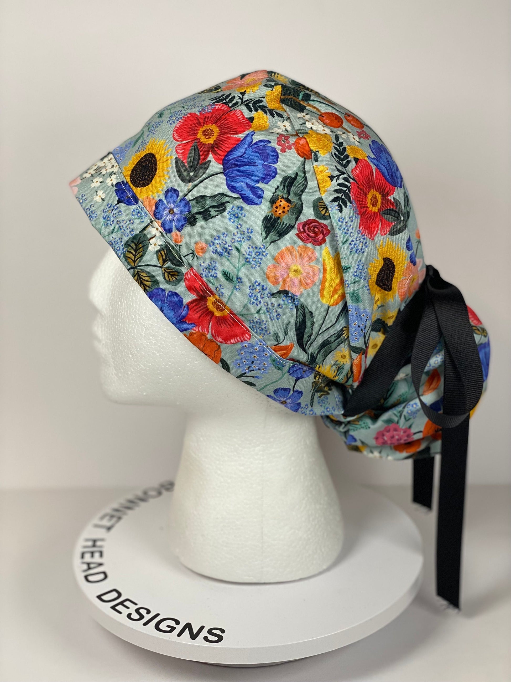 Rifle Paper Co Curio floral fabric scrub cap, women’s spring scrub hat floral, Bonnet Head Designs