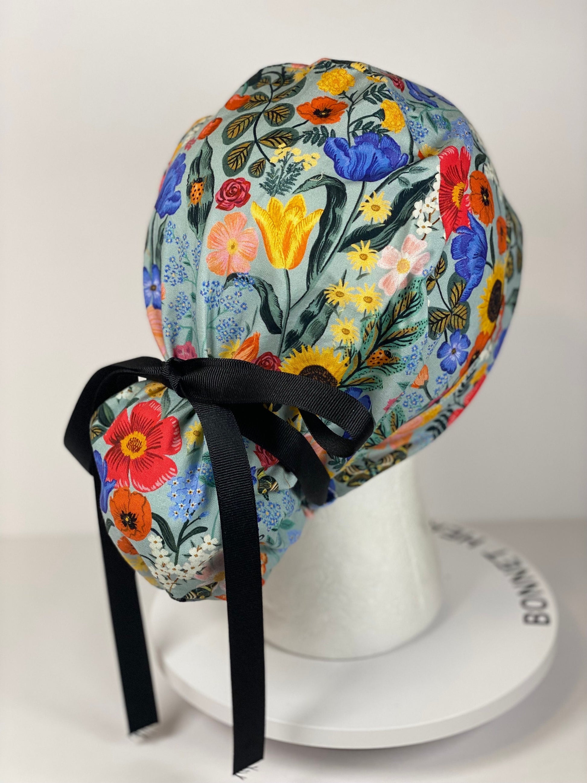 Rifle Paper Co Curio floral fabric scrub cap, women’s spring scrub hat floral, Bonnet Head Designs