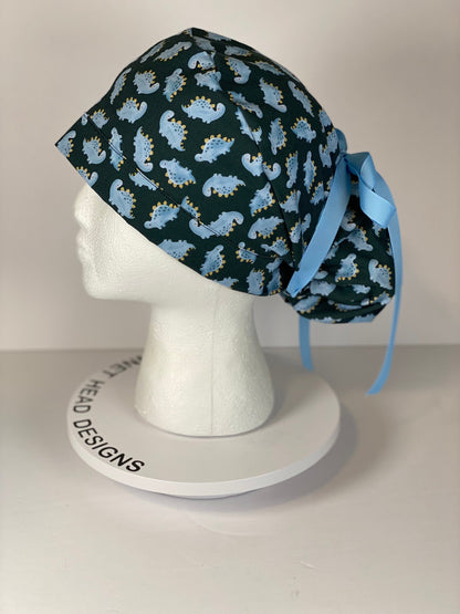 Dinosaur print scrub cap, scrub hat stegosaurus dinosaurs, Bonnet Head Designs