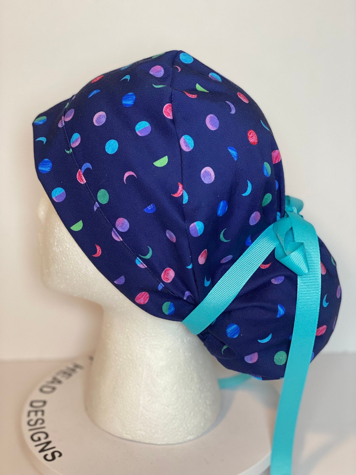 Moon phases women’s scrub cap, moon print scrub hat, women’s scrub cap with satin lining option