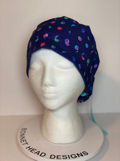 Moon phases women’s scrub cap, moon print scrub hat, women’s scrub cap with satin lining option