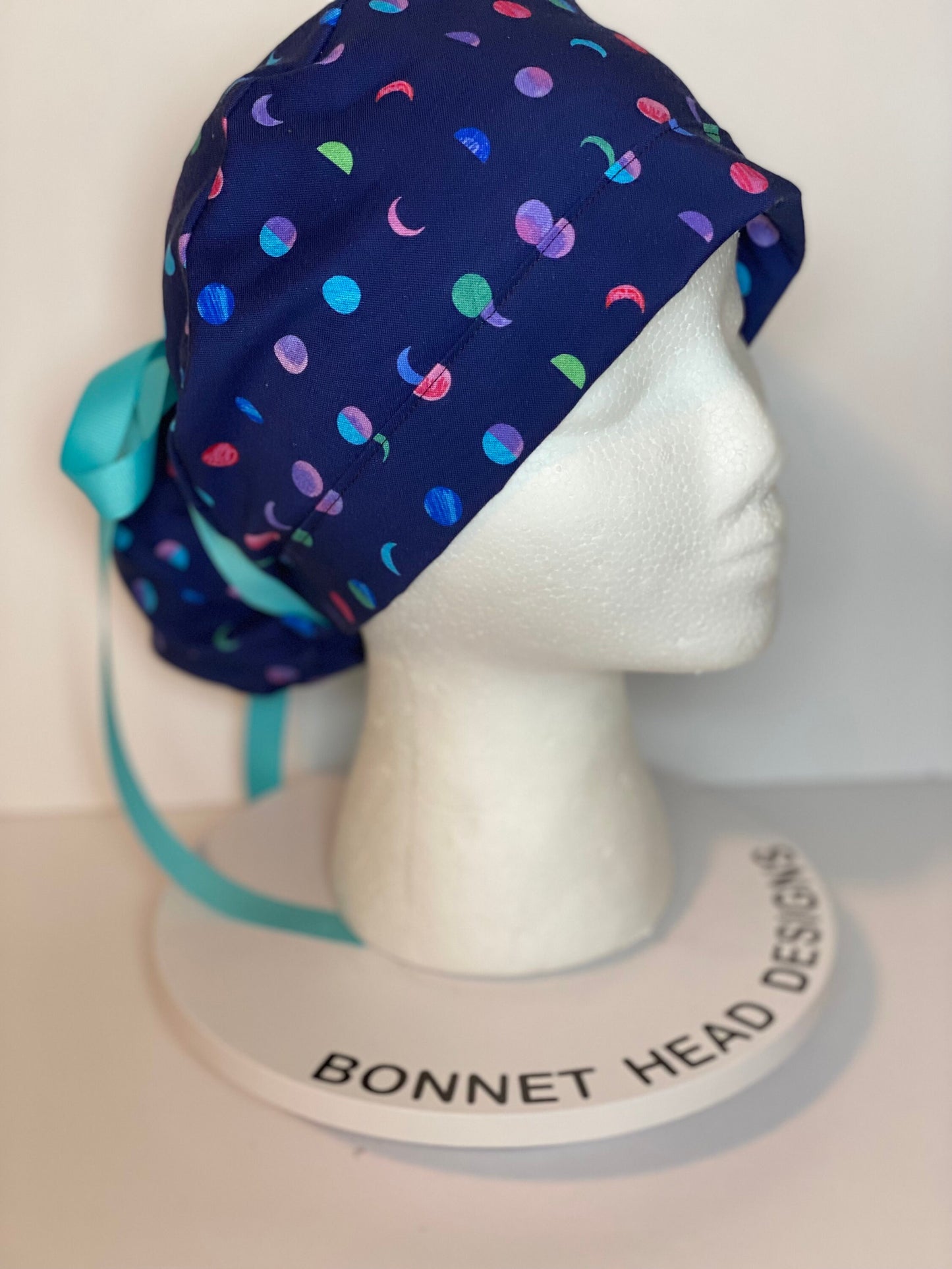 Moon phases women’s scrub cap, moon print scrub hat, women’s scrub cap with satin lining option