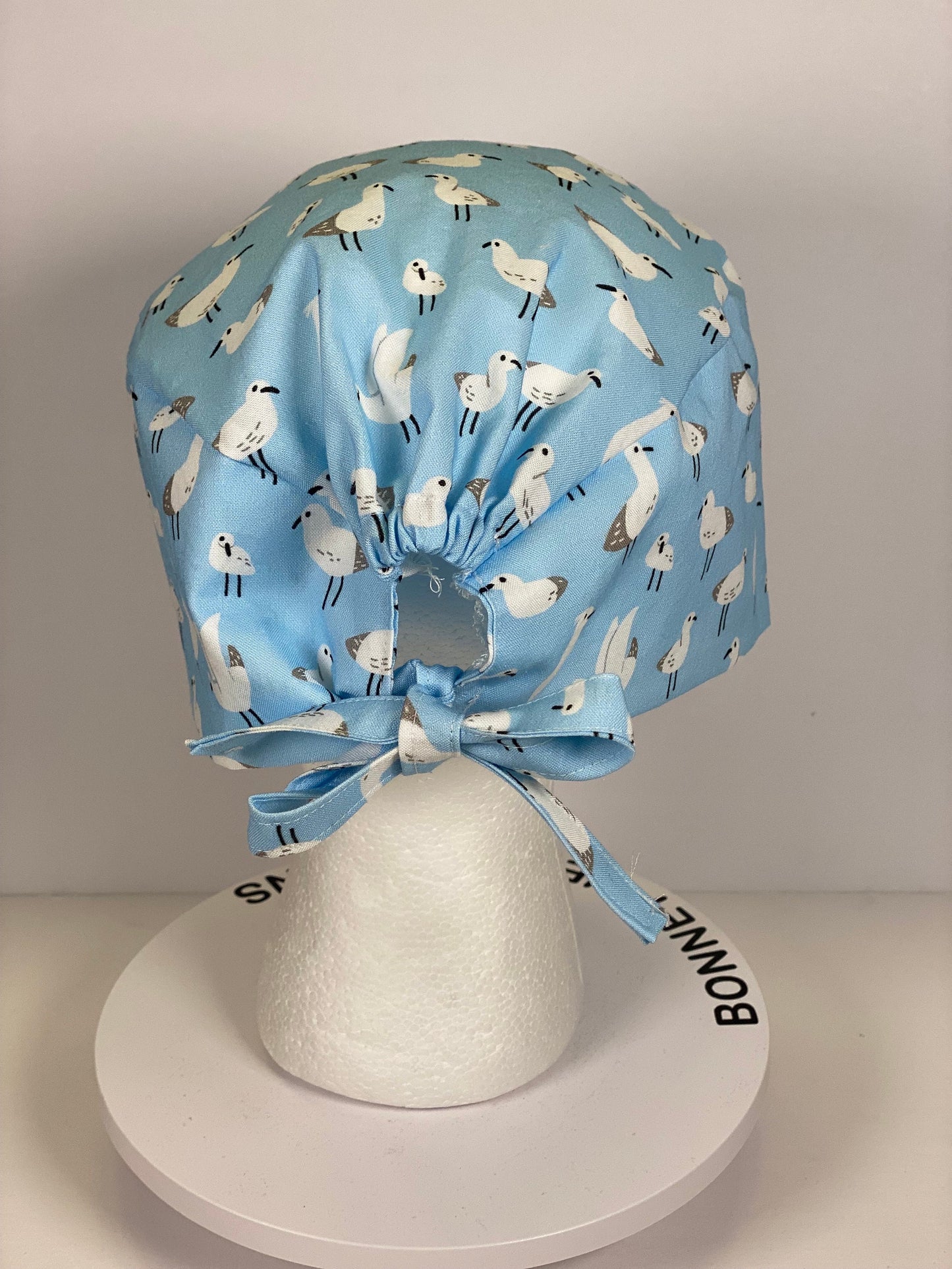 Men’s summer birds scrub cap, unisex sea birds surgeon scrub hat