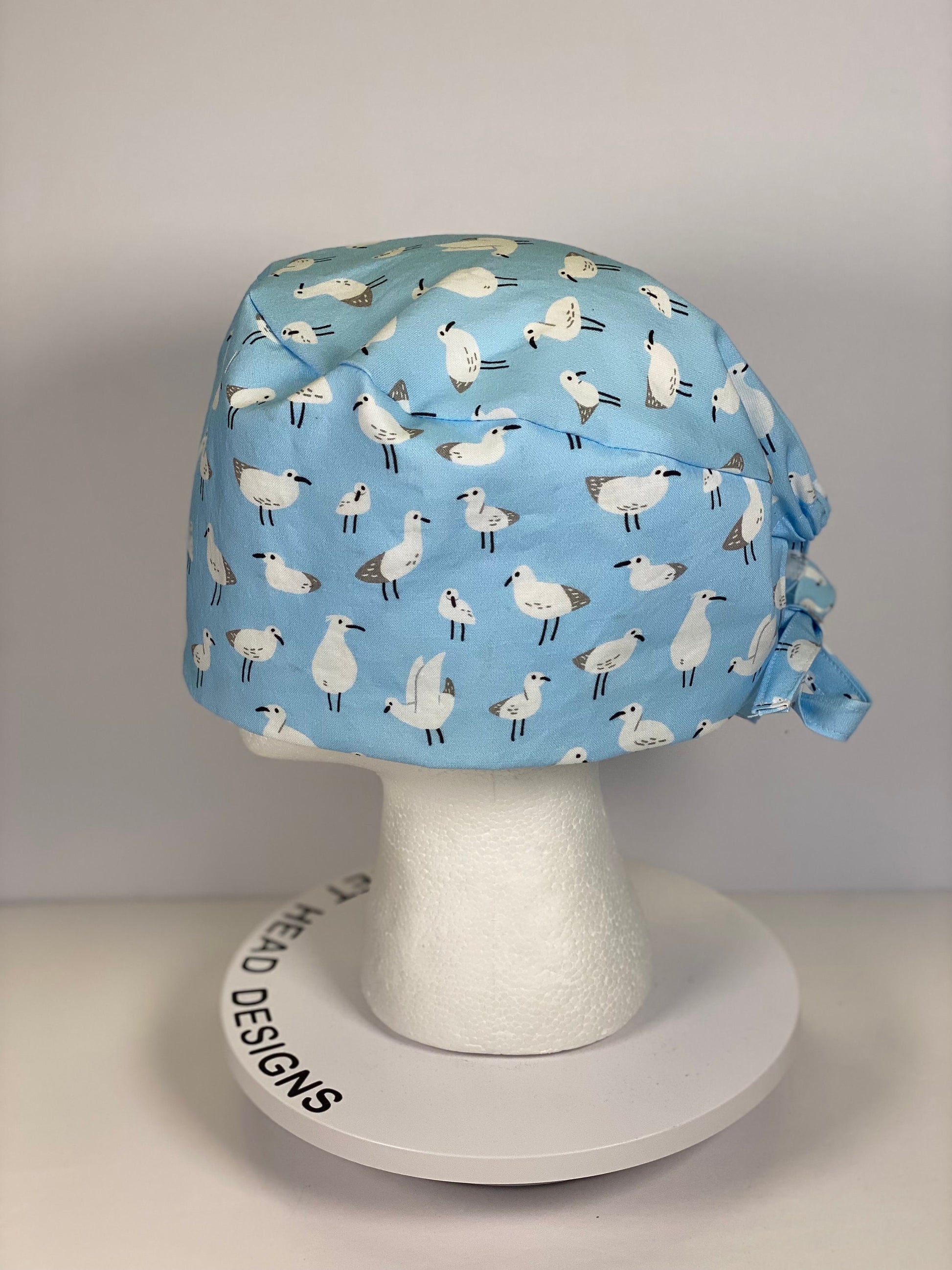 Men’s summer birds scrub cap, unisex sea birds surgeon scrub hat