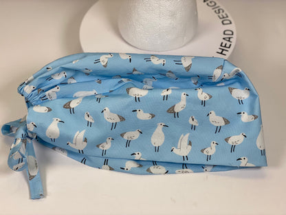 Men’s summer birds scrub cap, unisex sea birds surgeon scrub hat