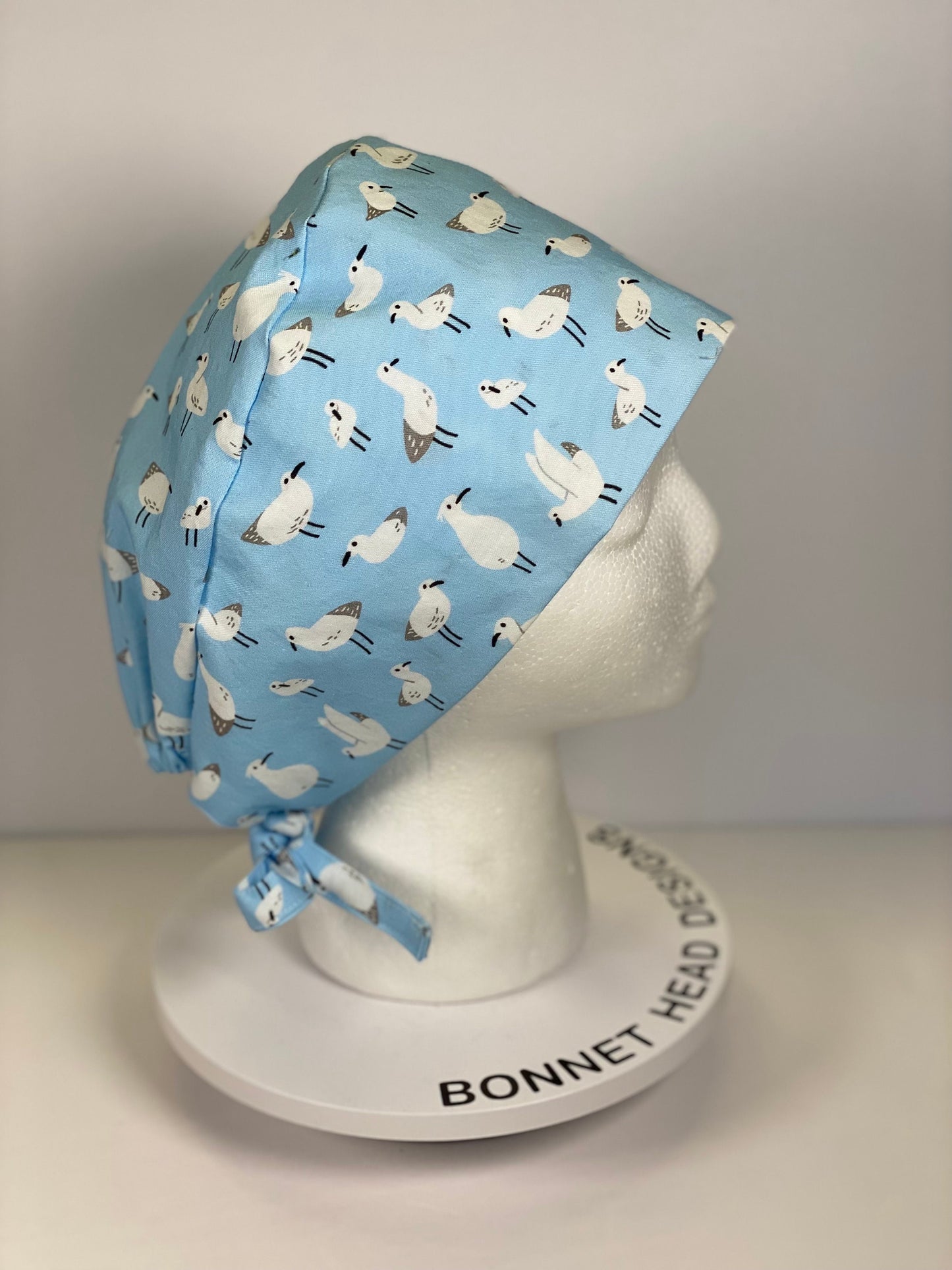 Men’s summer birds scrub cap, unisex sea birds surgeon scrub hat