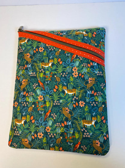 Rifle Paper Co green menagerie jungle fabric soft tablet case with zipper