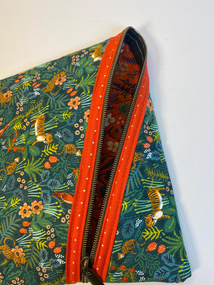 Rifle Paper Co green menagerie jungle fabric soft tablet case with zipper