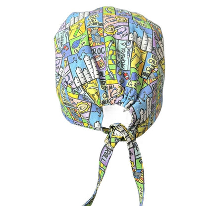 Keep calm and call anesthesia scrub hat, men’s scrub hat in anesthesia fabric, gift for doctor or CRNA