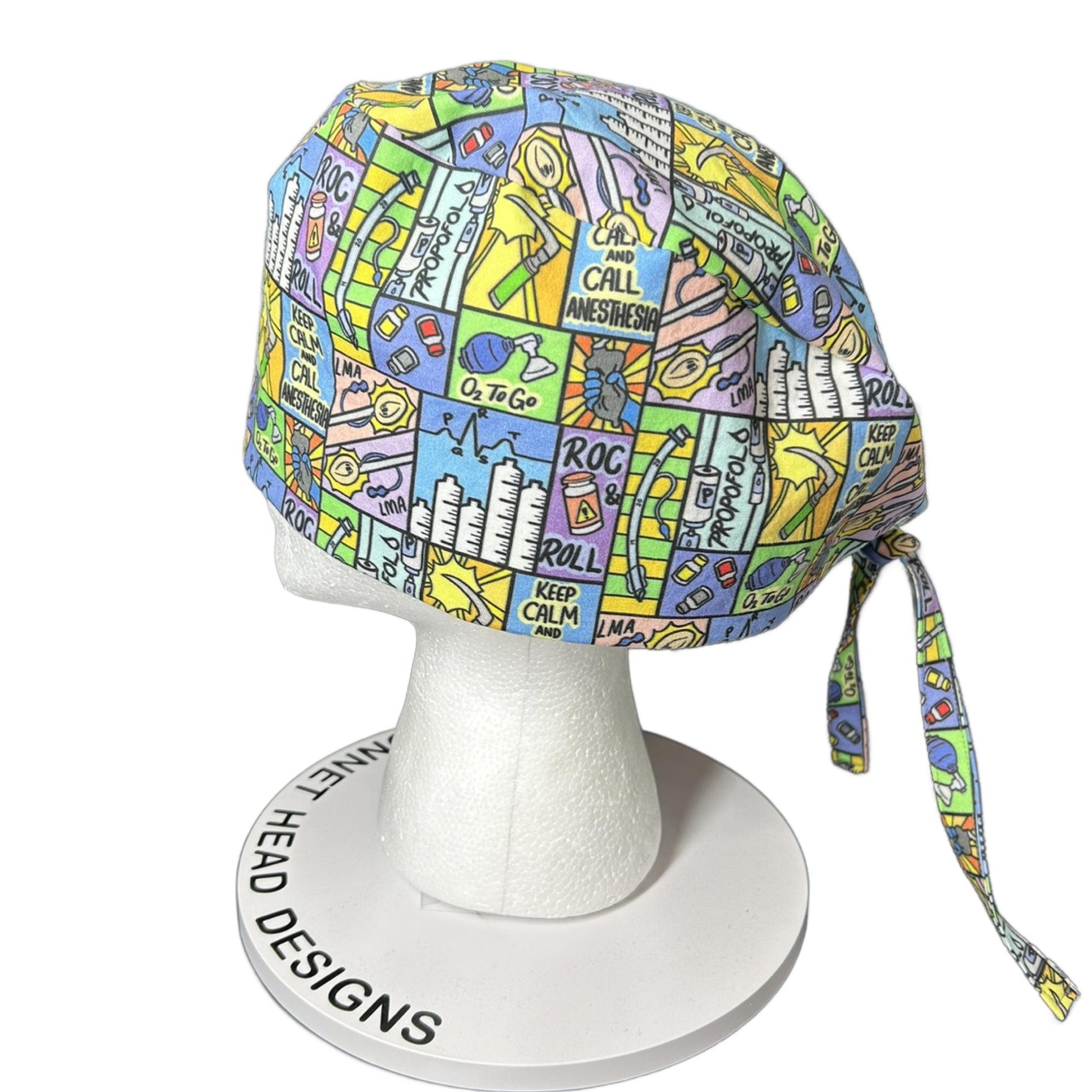 Keep calm and call anesthesia scrub hat, men’s scrub hat in anesthesia fabric, gift for doctor or CRNA
