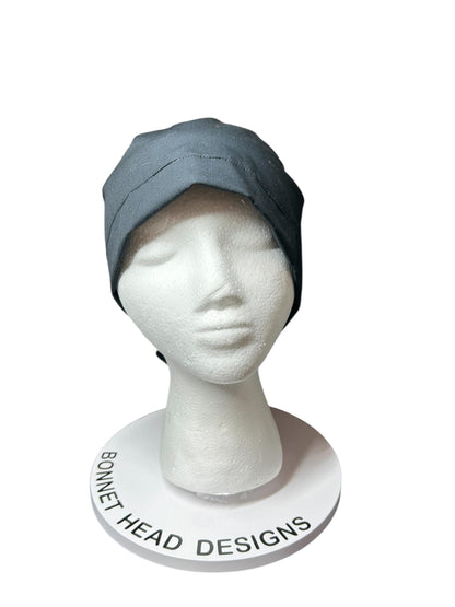 Solid black ponytail scrub hat, women’s black ponytail scrub cap