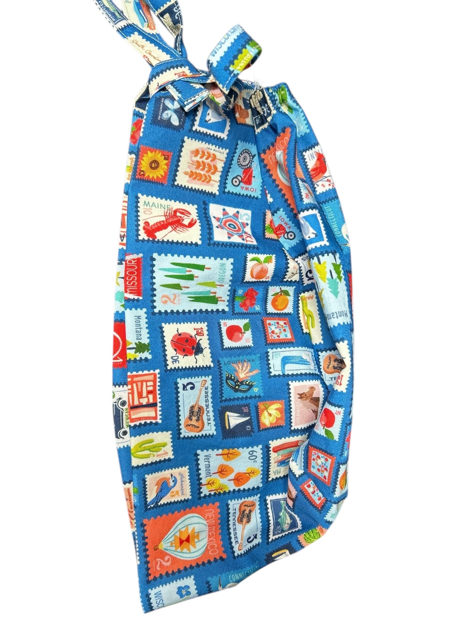 Blue Stamp Print Scrub Hat: Men's Surgical Cap