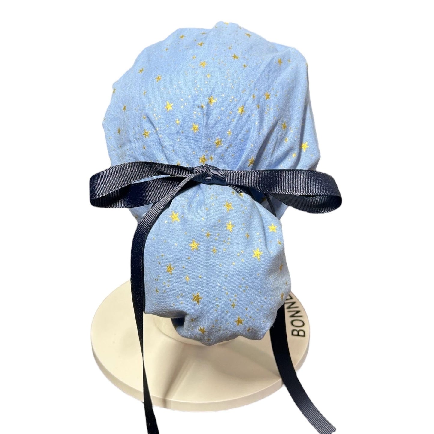 Rifle Paper Co Women's Scrub cap, Primavera Blue Stars with ribbon ties