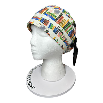 Rifle Paper Co. Halloween Ponytail Scrub Hat: Spooky Book Print
