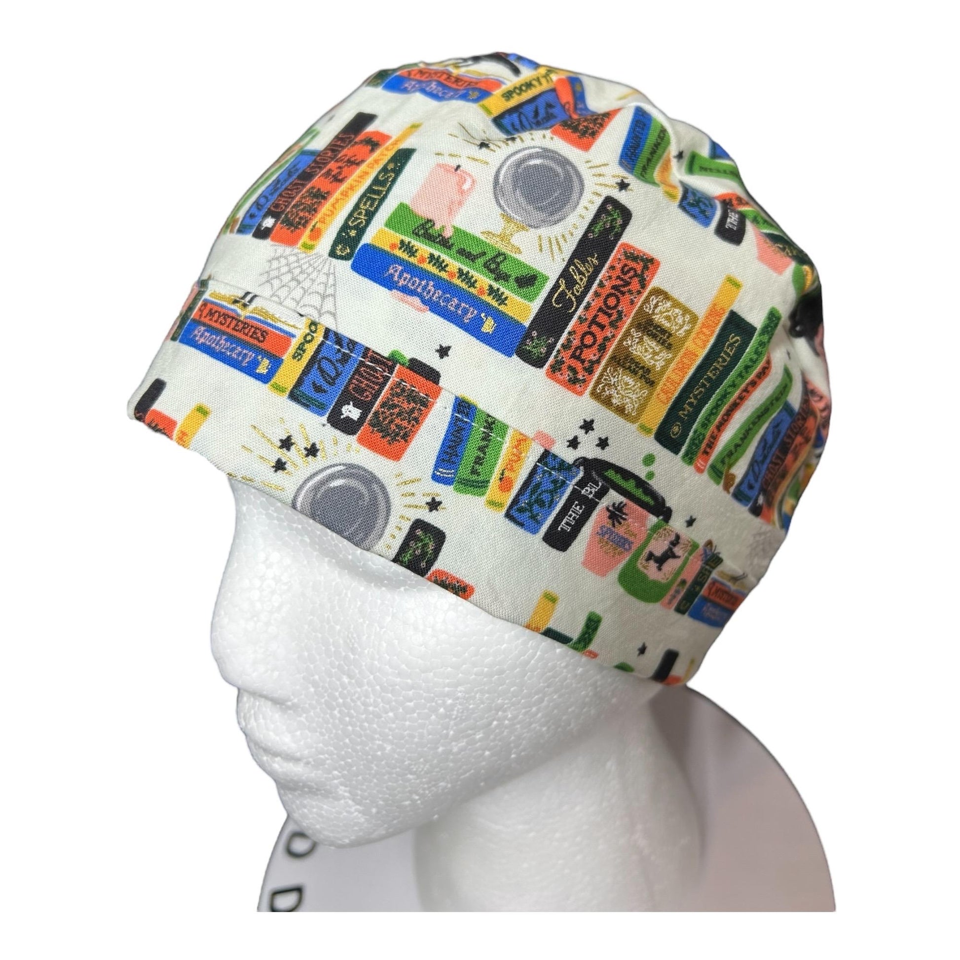 Rifle Paper Co. Halloween Ponytail Scrub Hat: Spooky Book Print