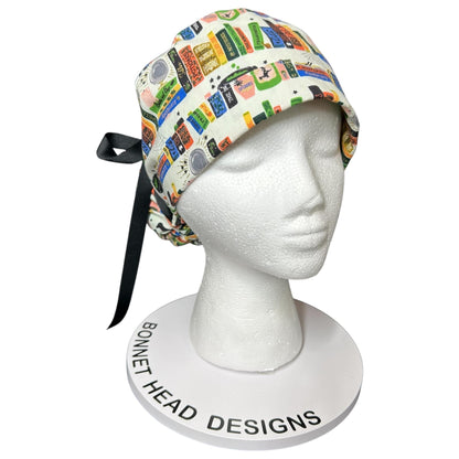 Rifle Paper Co. Halloween Ponytail Scrub Hat: Spooky Book Print